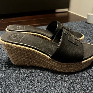 Tory Burch 5.5 Black Wedge Shoes